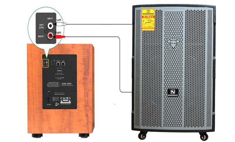 Kết nối loa kéo với loa sub cực đơn giản