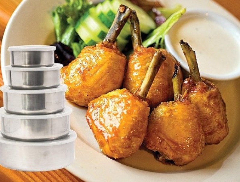 Bộ Đựng Thức Ăn Tròn 5 Món inox