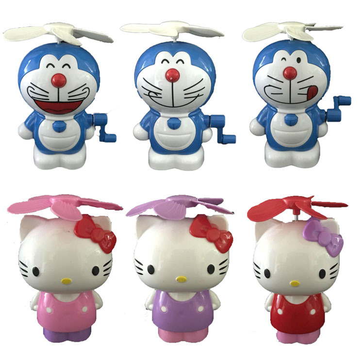Quạt quay tay mini hình mèo hello kitty