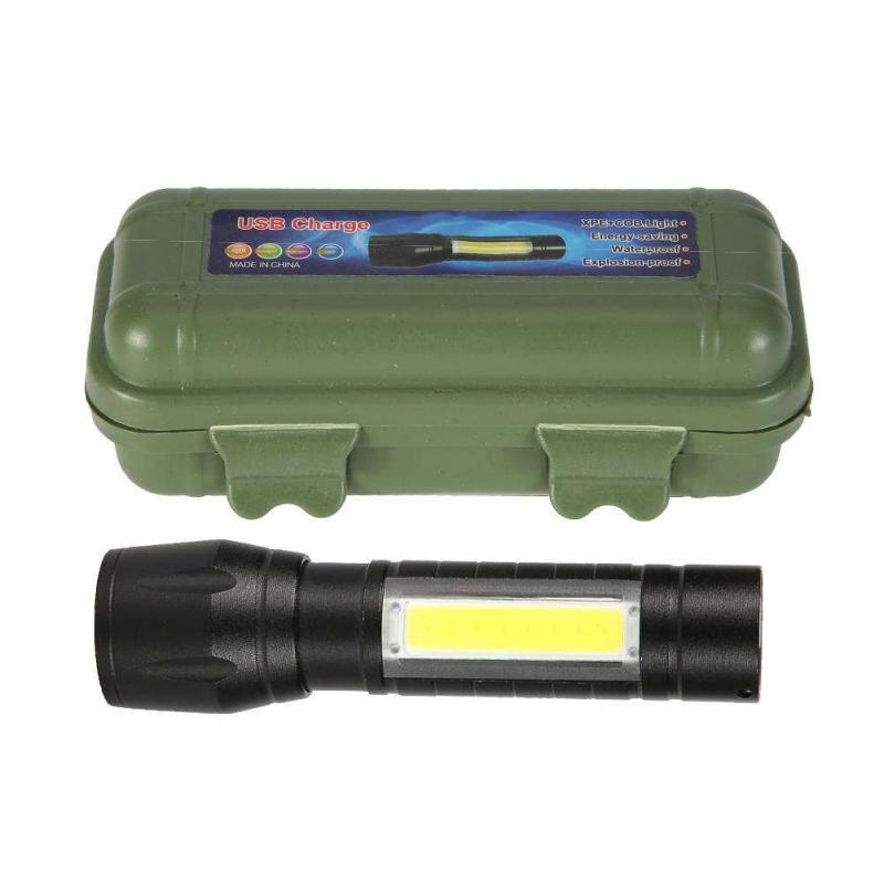 Đèn pin siêu sáng đa năng mini hộp xanh xịn