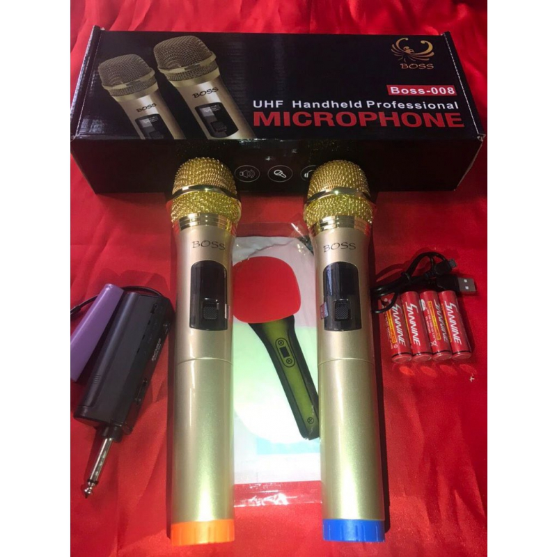Bộ micro đa năng 2 mic không dây UHF 008