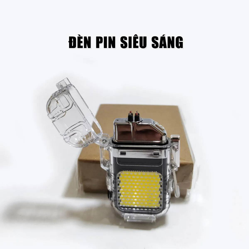 Hột quẹt tia Plasma, kèm đèn PIN trong suốt 3 in 1