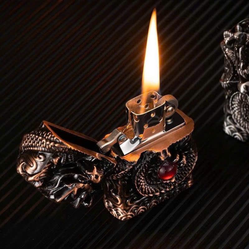 Bật lửa Zippo hình rồng lớn ngọc đỏ