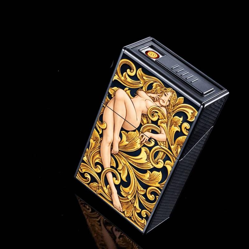 Bật lửa điện hộp thuốc hình cô gái sexy girl 20 điếu