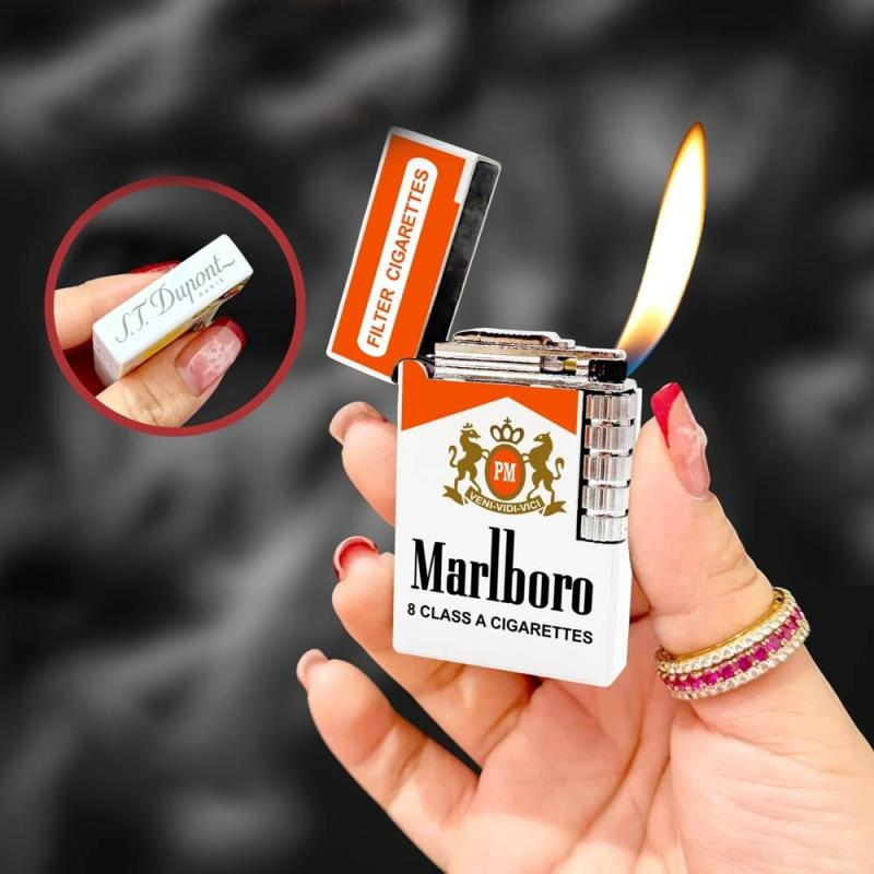 Bật lửa Dupont hình gói thuốc Marlboro đỏ m-98 gas
