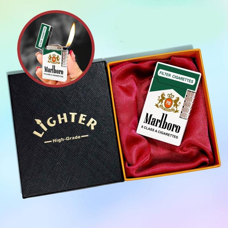 Bật lửa Dupont hình Marlboro xanh M-96 (có hộp) gas