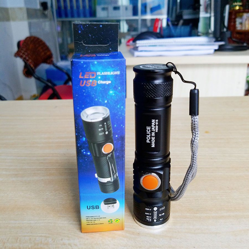 Đèn pin siêu sáng sạc cổng USB