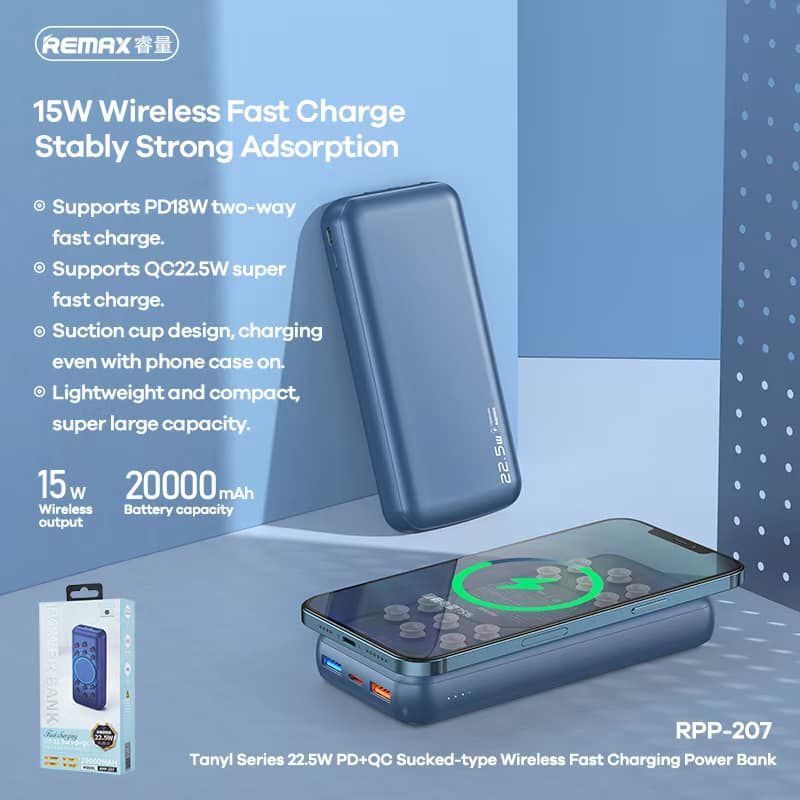 Pin sạc dự phòng ko dây QC3.0+PD22.5W Remax 20.000mAh