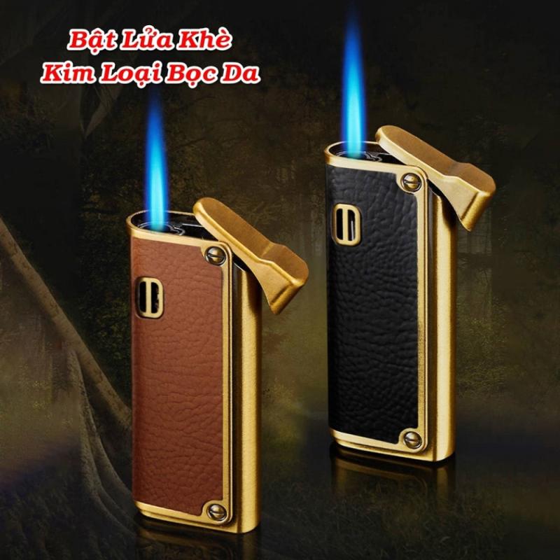 Bật lửa kim loại bọc da lửa khò xài gas