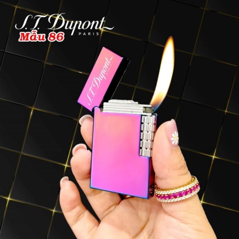 Bật lửa dupont trơn bóng màu titan xài gas