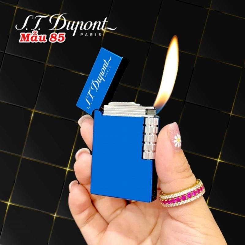 Bật lửa dupont trơn bóng xanh dương xài gas