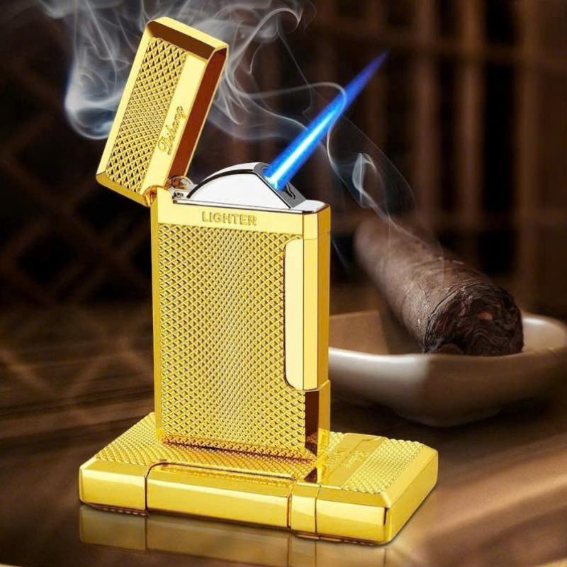Bật lửa bấm ngang vân kim cương lửa khò