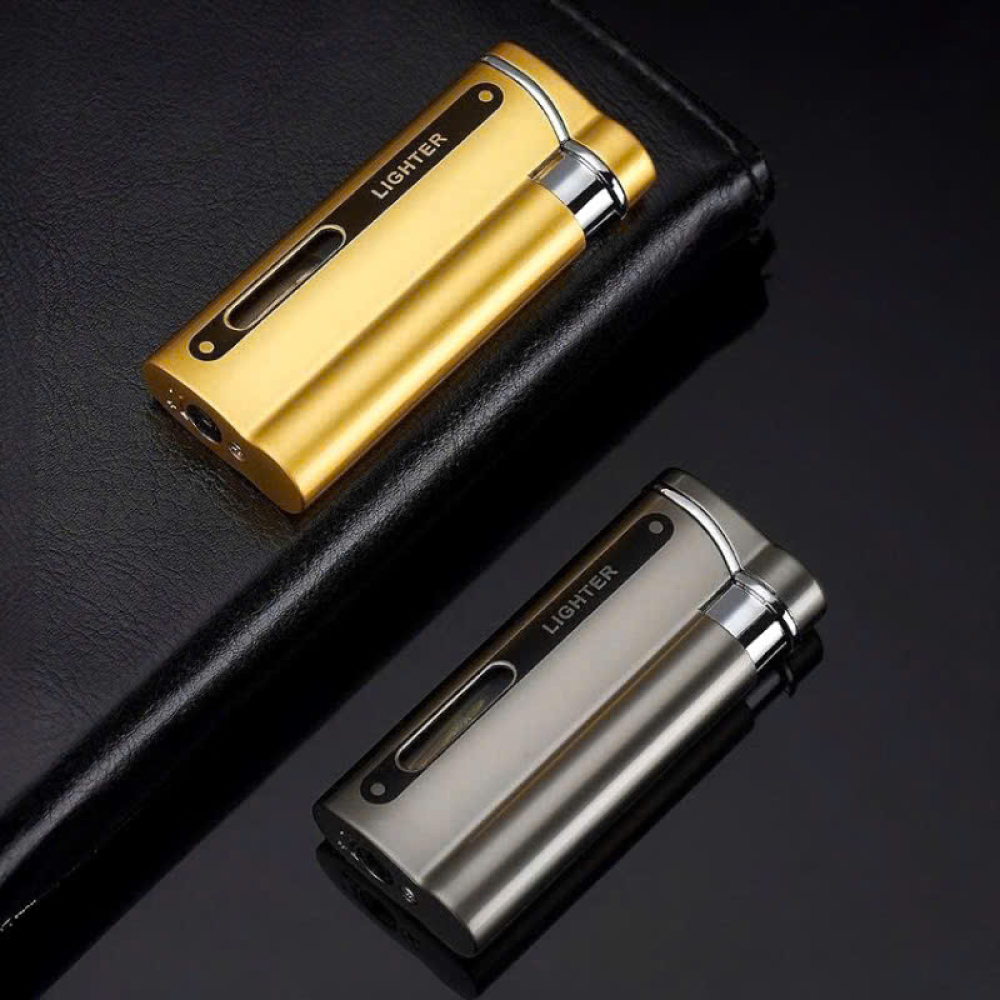 Bật lửa LIGHTER kim loại gas lộ thiên hình trụ