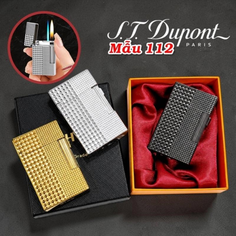 Bật lửa Dupont 2 chế độ lửa vân kim cương M-112 có hộp gas