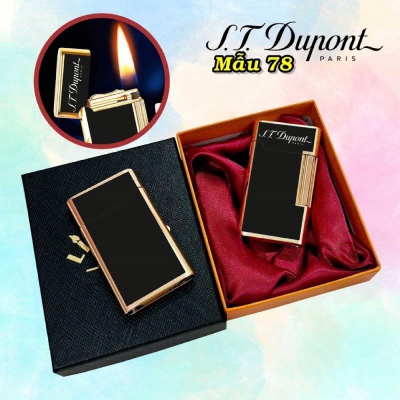 Bật lửa Dupont vàng đen M-78 có hộp xăng