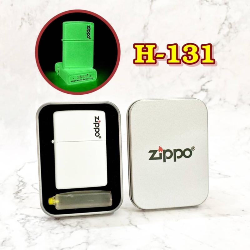 Bật lửa Zippo sơn tĩnh điện dạ quang hộp thiếc kèm xăng