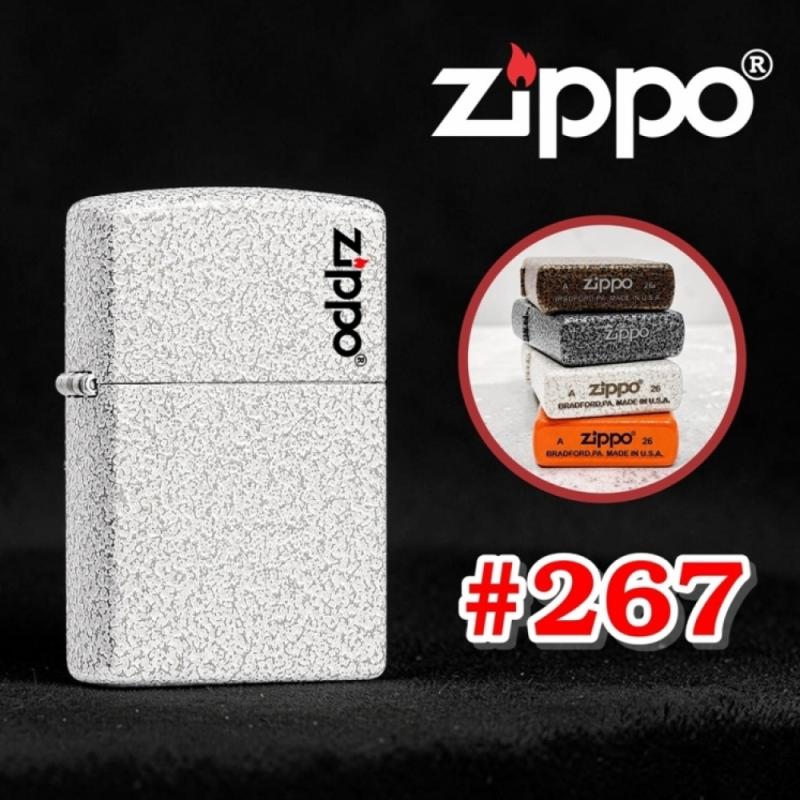 Bật lửa Zippo sơn kiểu nham thạch màu trắng xăng