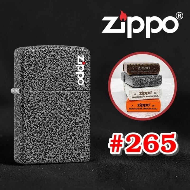 Bật lửa Zippo sơn kiểu nham thạch màu bạc đen xăng