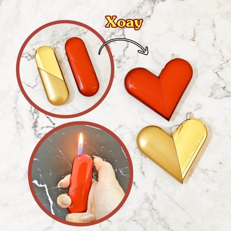 Bật lửa hình trái tim xài gas