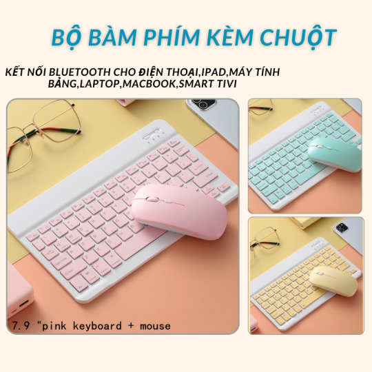 Combo bàn phím chuột mini Bluetooth
