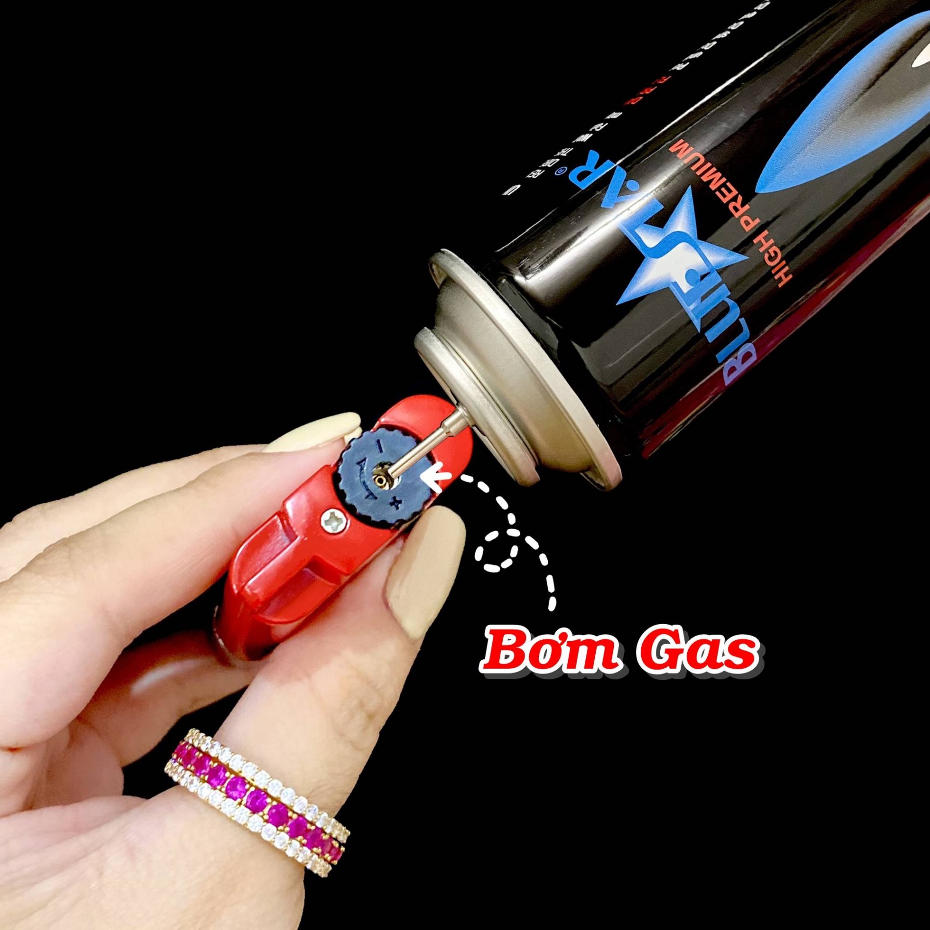 Bật lửa Dolphin 2 chế độ lửa vân xước có hộp gas