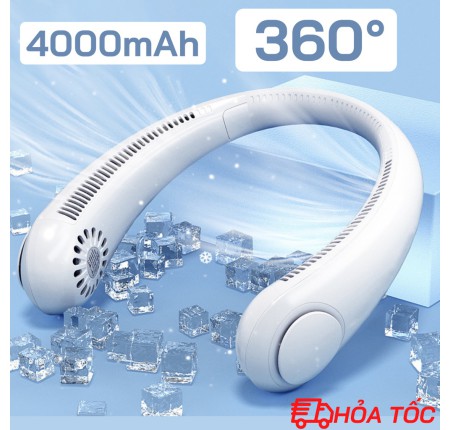 Quạt đeo cổ mini (không cánh) 360 độ